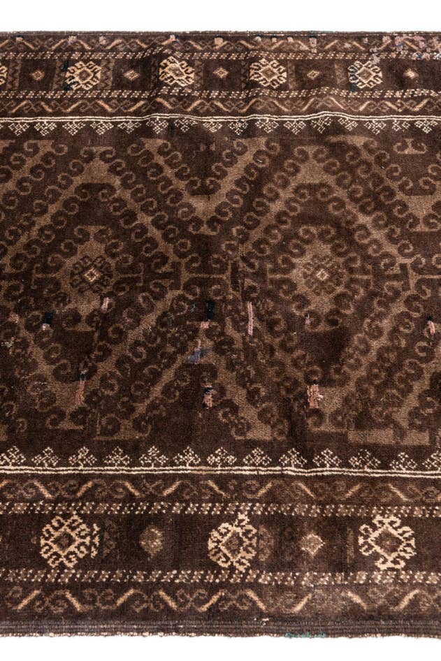 Detail image of 3' 9 x 6' Hand Knotted Ultra Vintage Persian Wool Rug