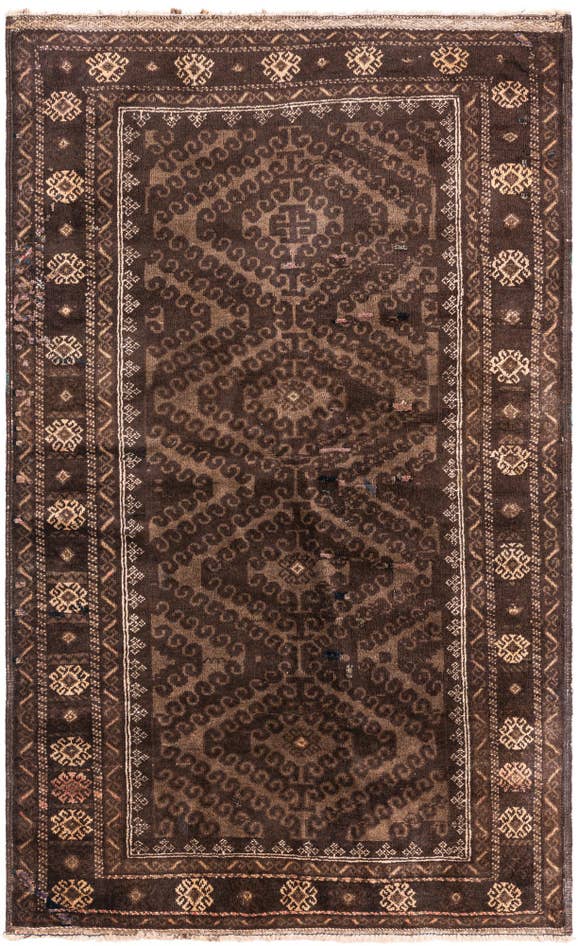Detail image of 3' 9 x 6' Hand Knotted Ultra Vintage Persian Wool Rug