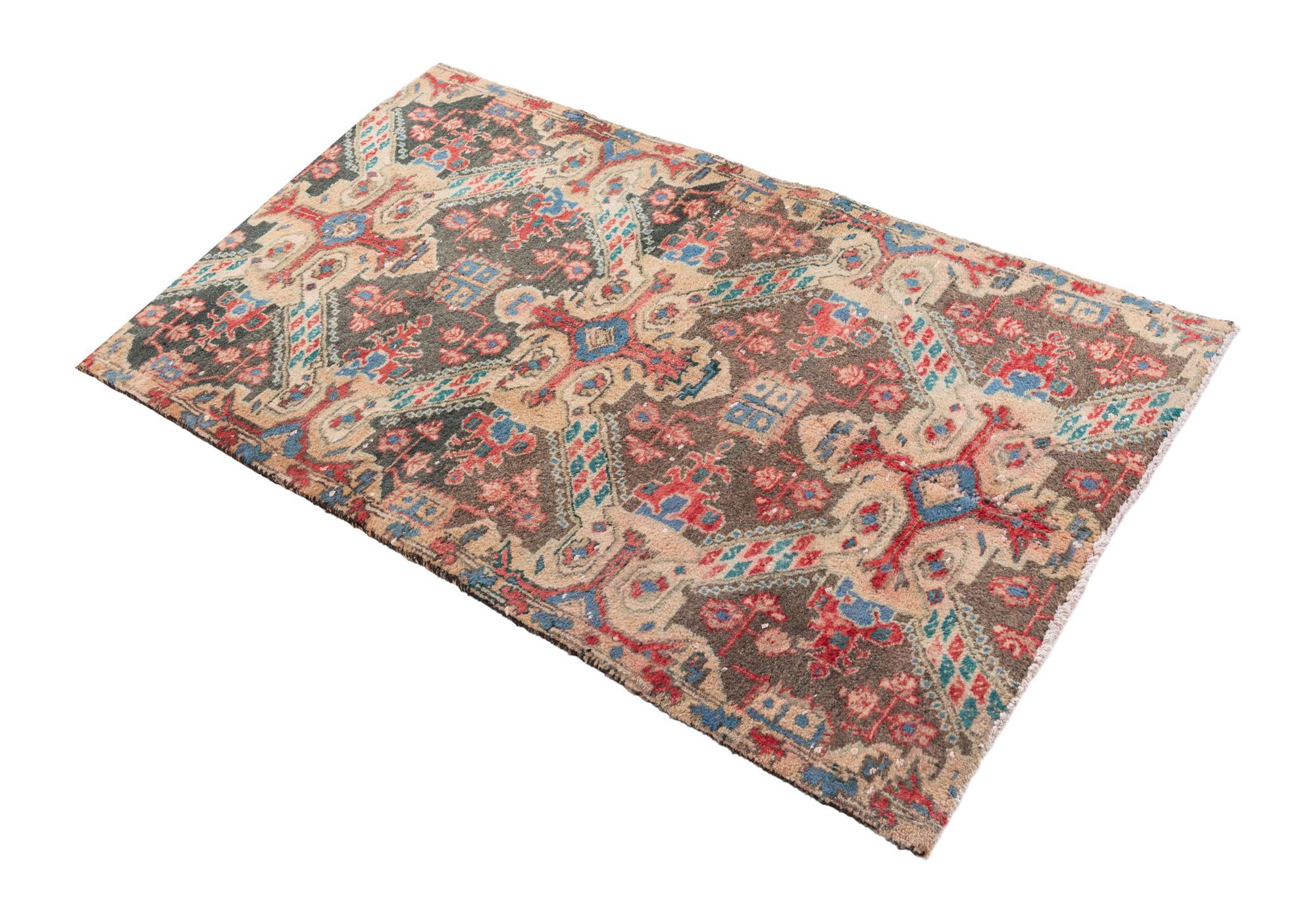2' 9 x 4' 7 Hand Knotted Ultra Vintage Persian Wool Rug
