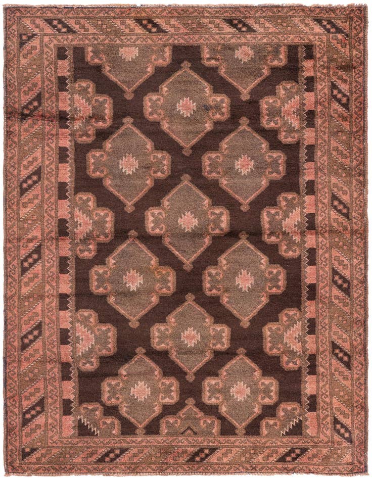 Detail image of 3' 6 x 6' 7 Hand Knotted Ultra Vintage Persian Wool Rug