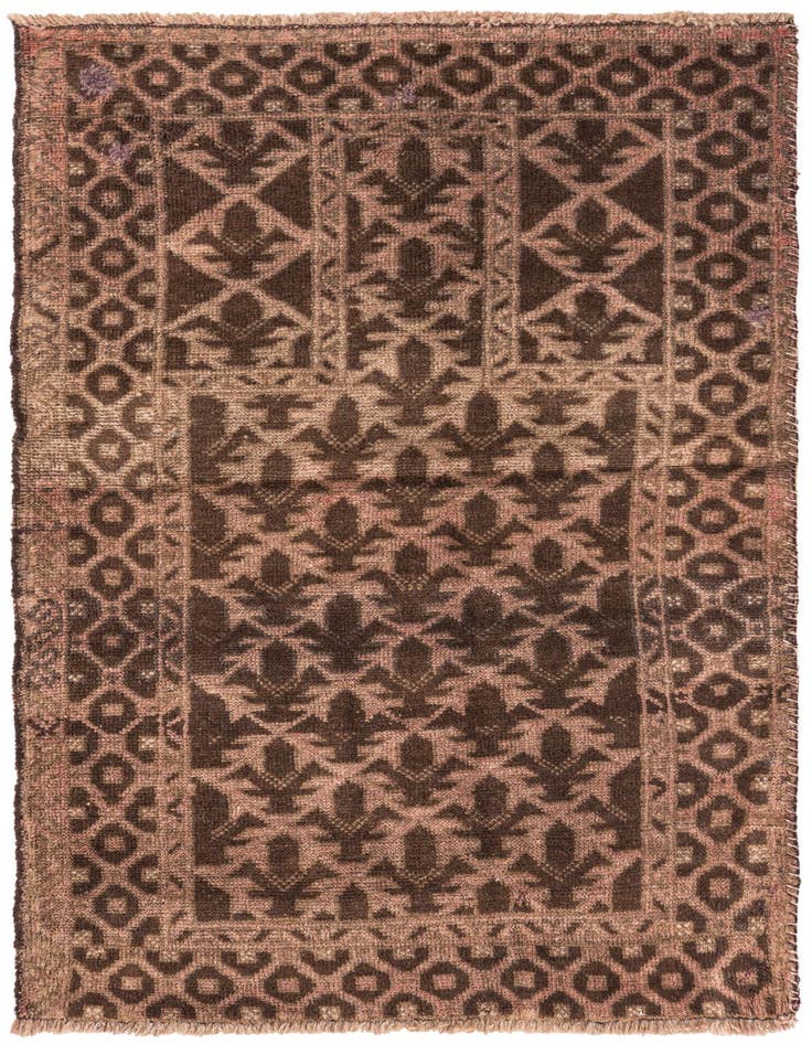 Detail image of 2' 4 x 4' 3 Hand Knotted Ultra Vintage Persian Wool Rug