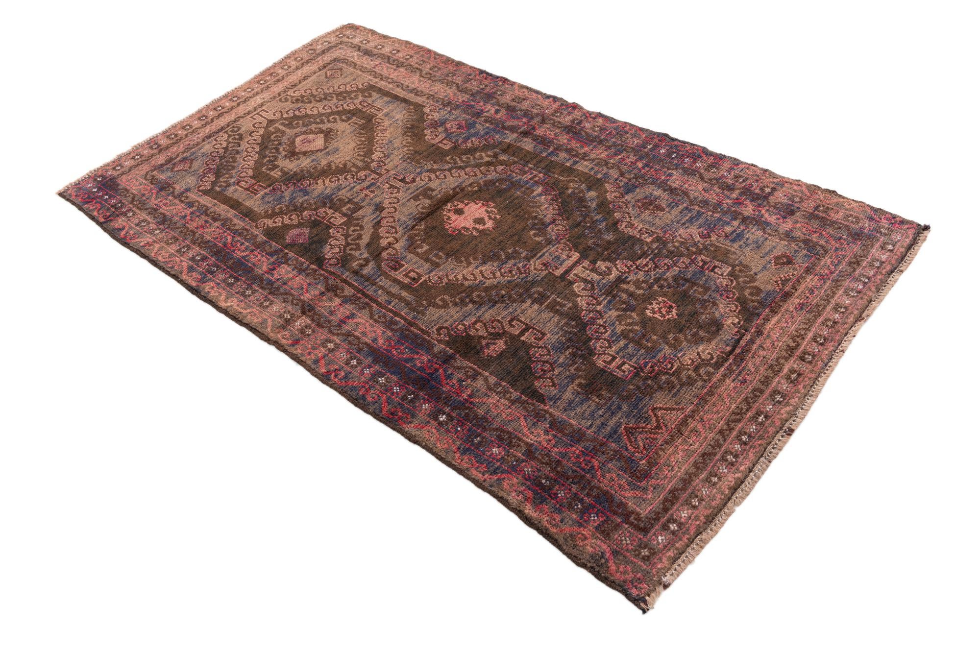 3' 7 x 6' 2 Hand Knotted Ultra Vintage Persian Wool Rug