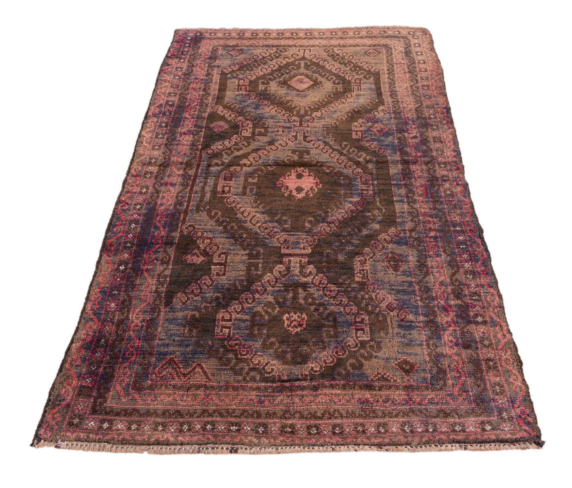3' 7 x 6' 2 Hand Knotted Ultra Vintage Persian Wool Rug