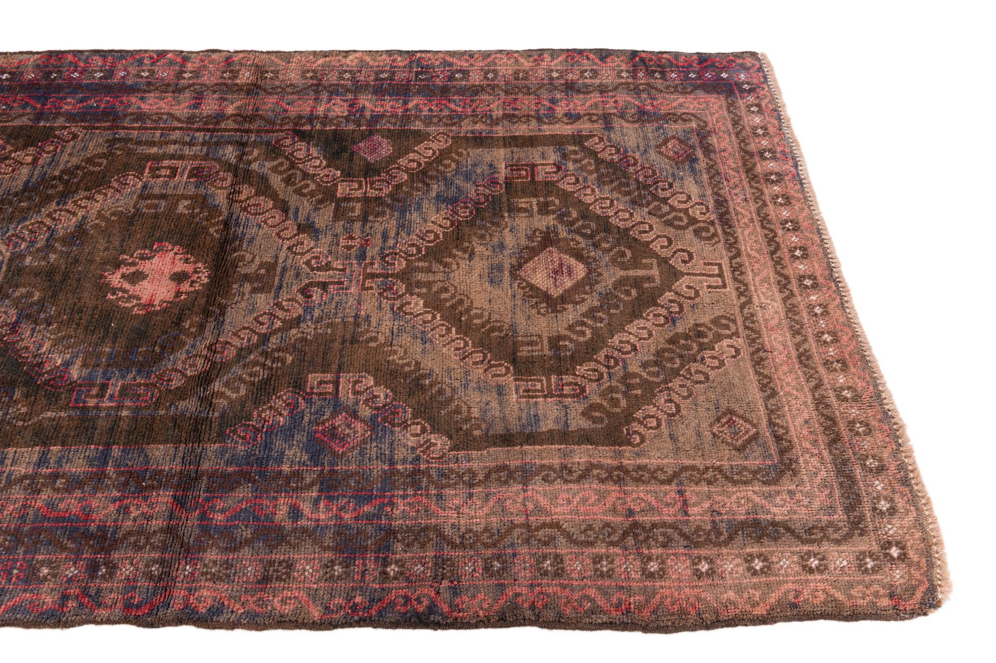 3' 7 x 6' 2 Hand Knotted Ultra Vintage Persian Wool Rug