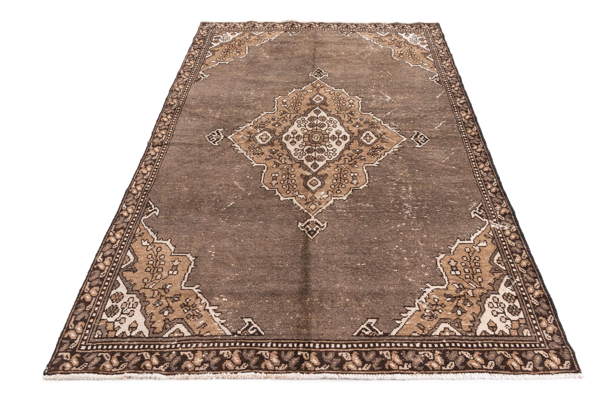 4' 10 x 7' 5 Hand Knotted Ultra Vintage Persian Wool Rug