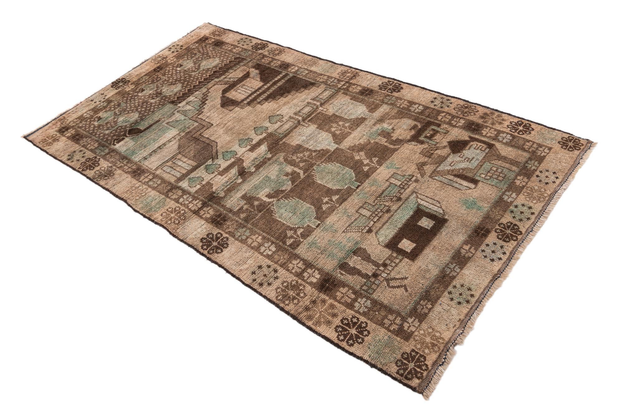 3' 5 x 5' 10 Hand Knotted Ultra Vintage Persian Wool Rug