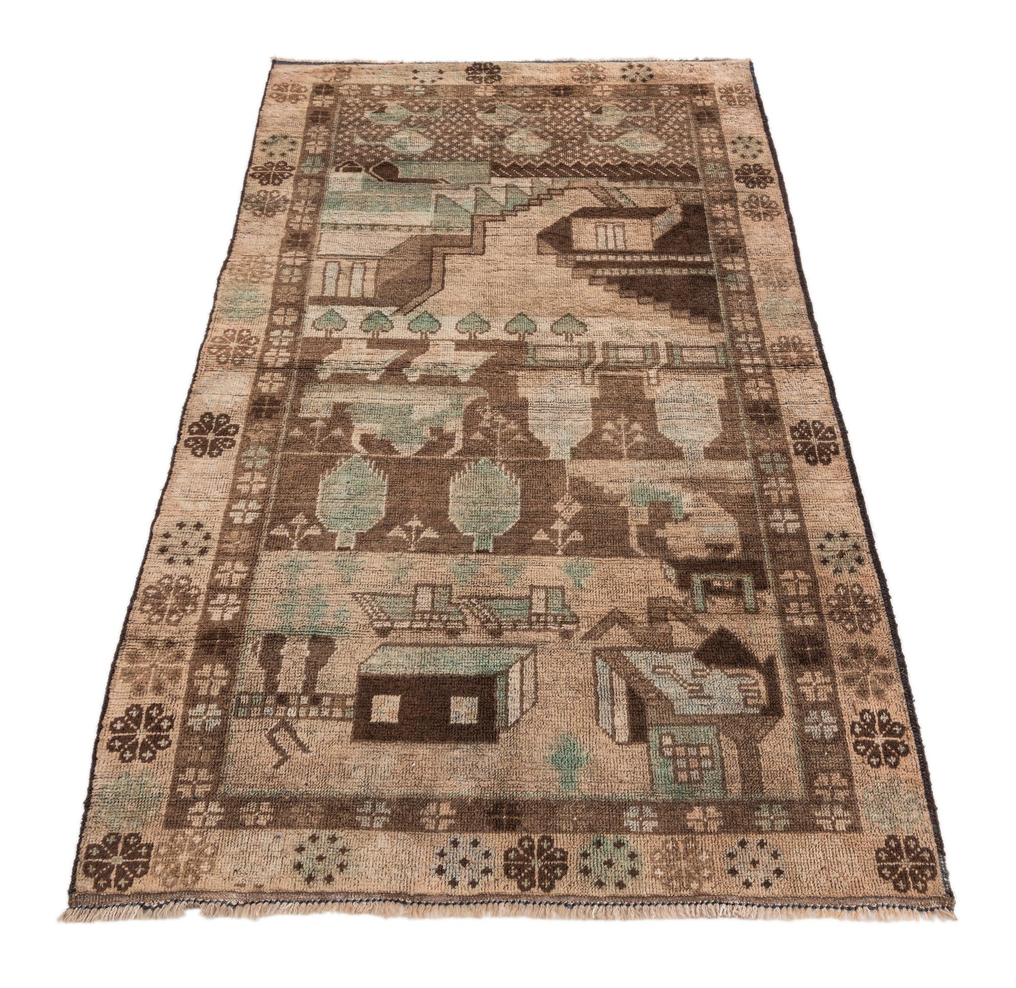 3' 5 x 5' 10 Hand Knotted Ultra Vintage Persian Wool Rug