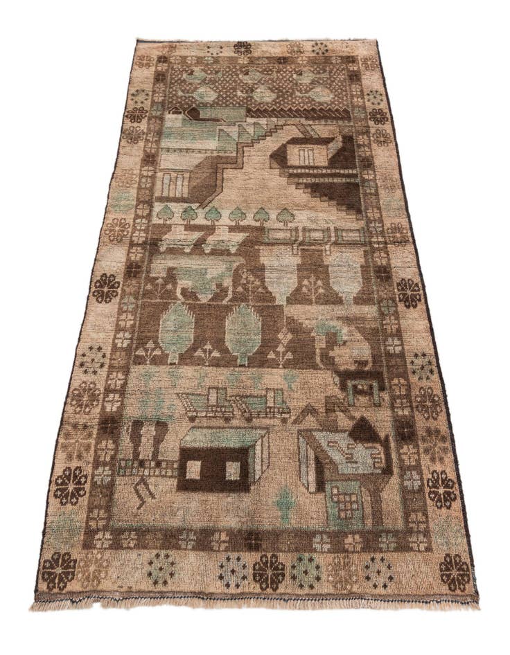 Detail image of 3' 5 x 5' 10  Hand Knotted Ultra Vintage Persian Wool Rug