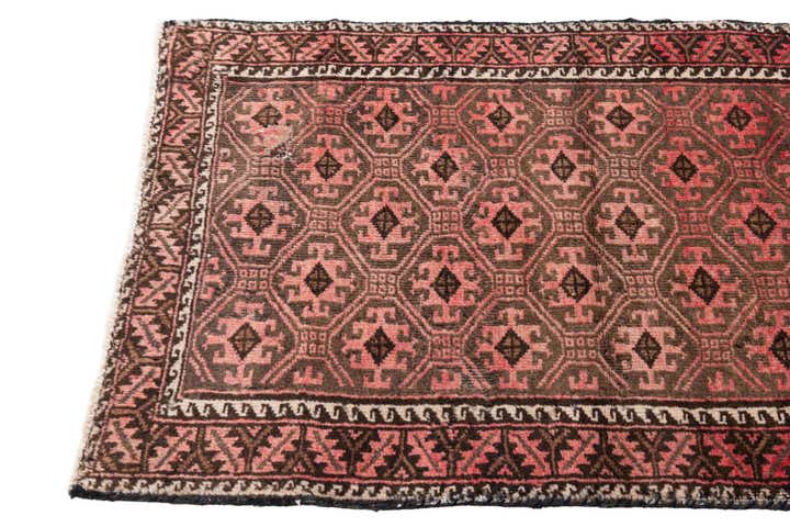 2' 4 x 4' 2 Hand Knotted Ultra Vintage Persian Wool Rug