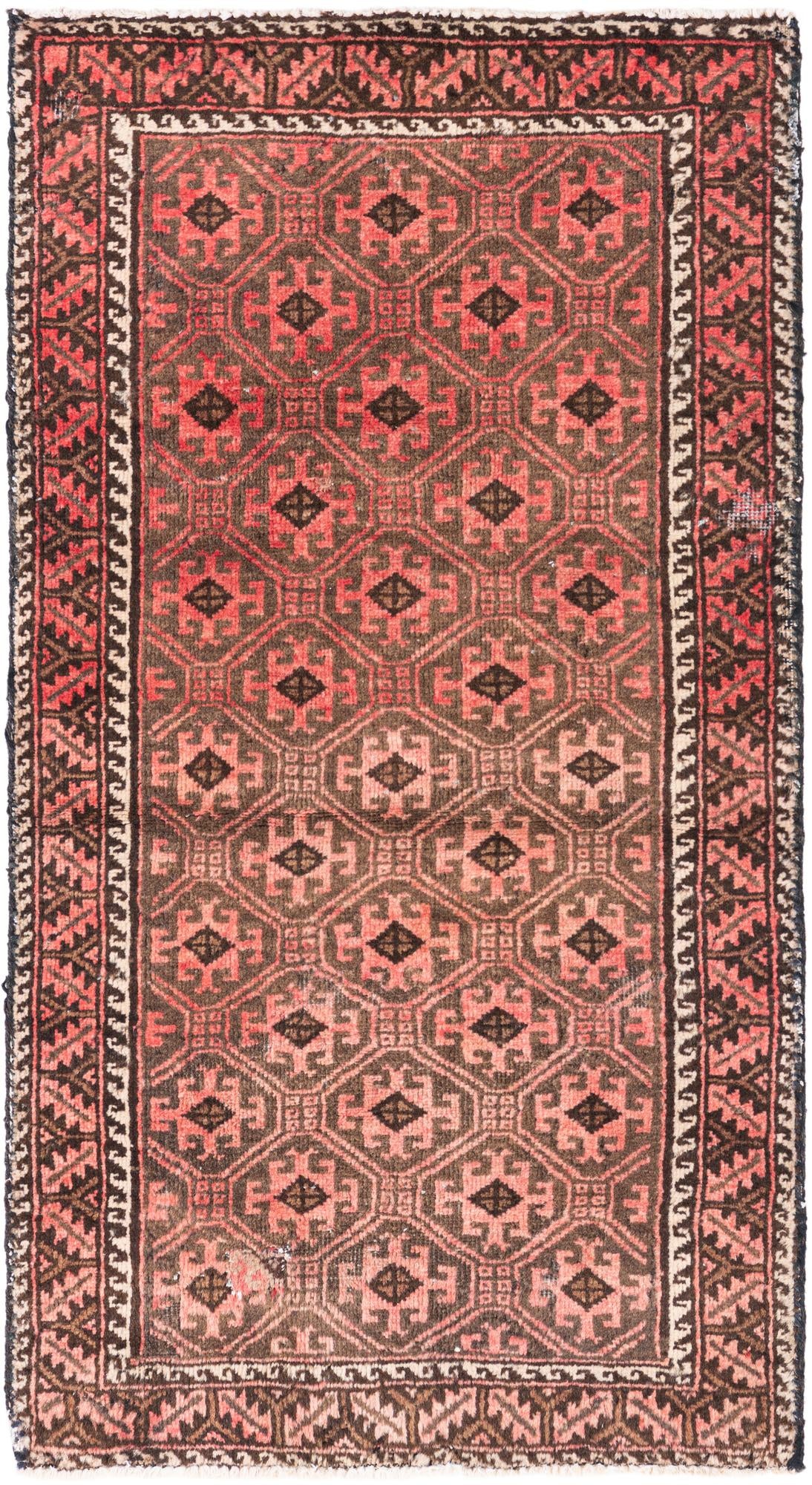 2' 4 x 4' 2 Hand Knotted Ultra Vintage Persian Wool Rug