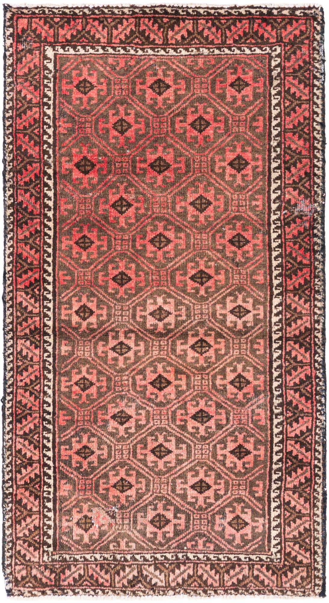 2' 4 x 4' 2 Hand Knotted Ultra Vintage Persian Wool Rug