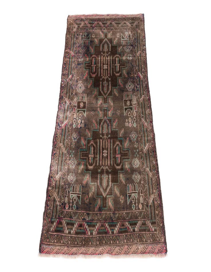 Detail image of 2' 9 x 4' 7  Hand Knotted Ultra Vintage Persian Wool Rug