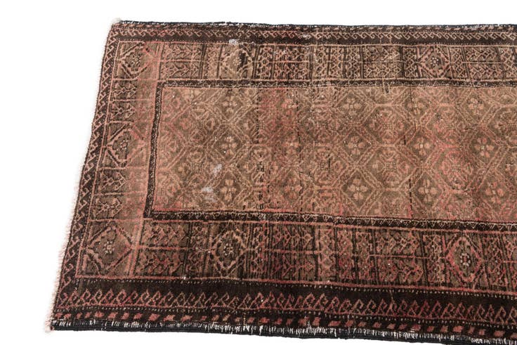 Detail image of 3' 2 x 5' 7 Hand Knotted Ultra Vintage Persian Wool Rug