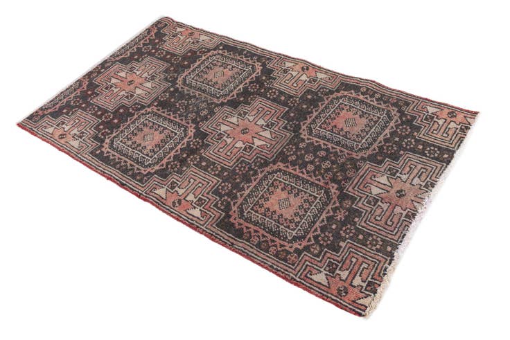 Detail image of 2' 8 x 4' 8 Hand Knotted Ultra Vintage Persian Wool Rug
