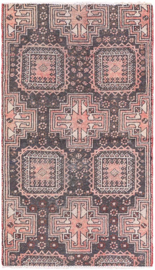 Detail image of 2' 8 x 4' 8 Hand Knotted Ultra Vintage Persian Wool Rug