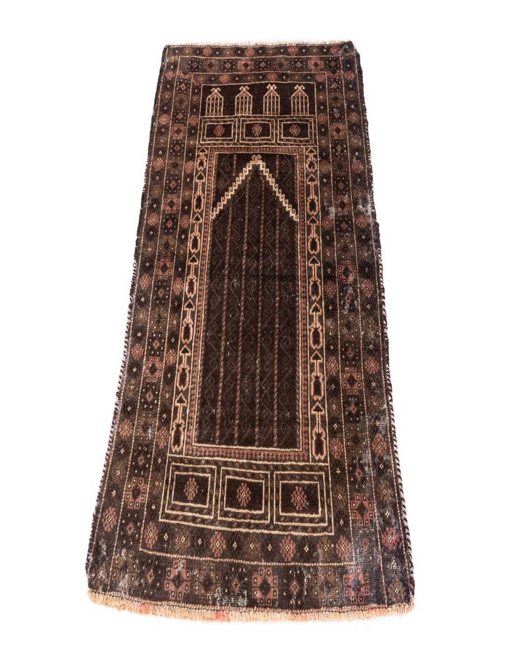 Detail image of 3' x 4' 5  Hand Knotted Ultra Vintage Persian Wool Rug