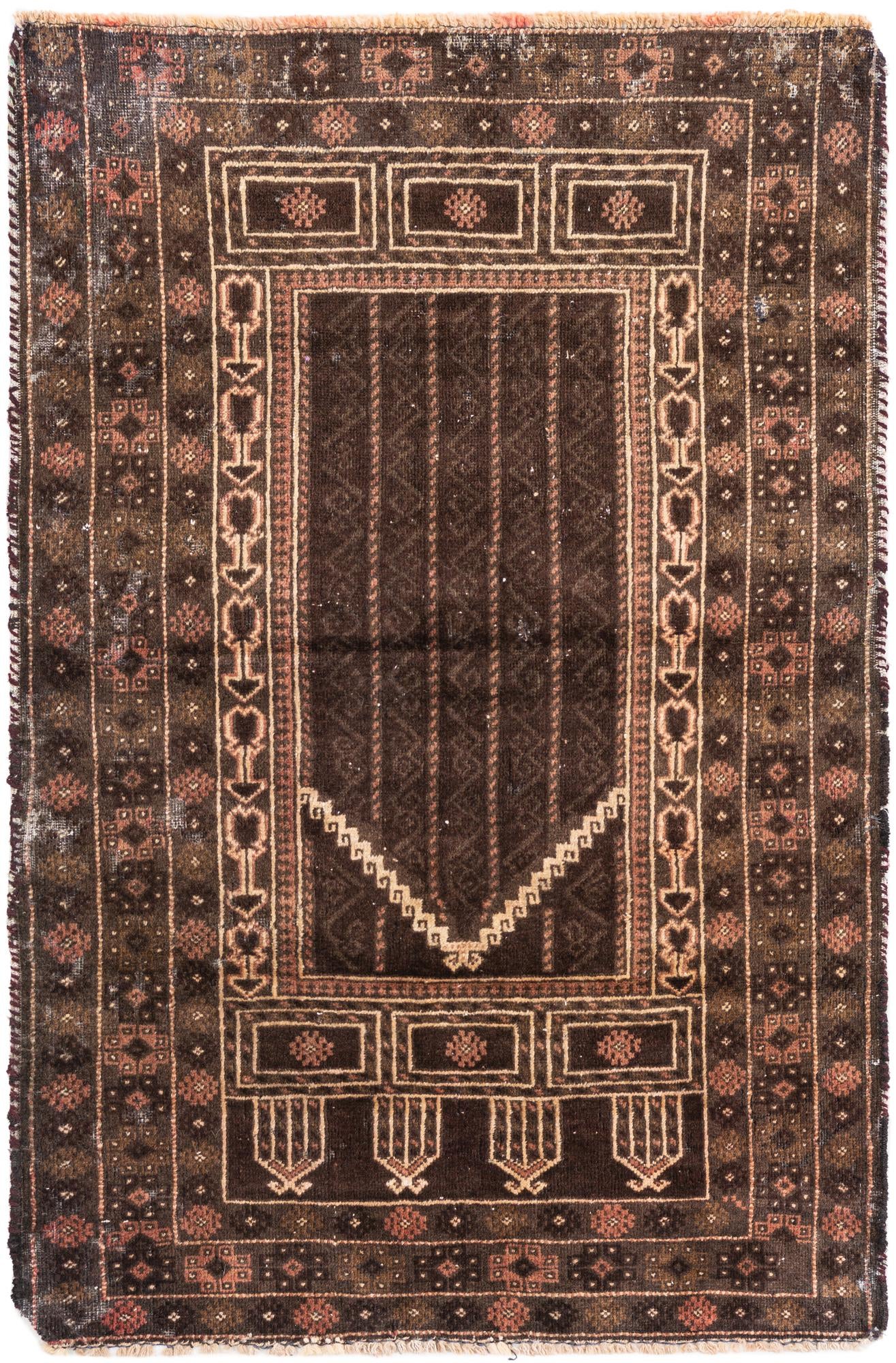 3' x 4' 5 Hand Knotted Ultra Vintage Persian Wool Rug