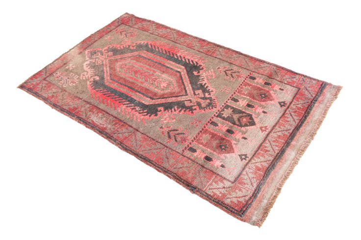 Detail image of 2' 10 x 4' 8 Hand Knotted Ultra Vintage Persian Wool Rug