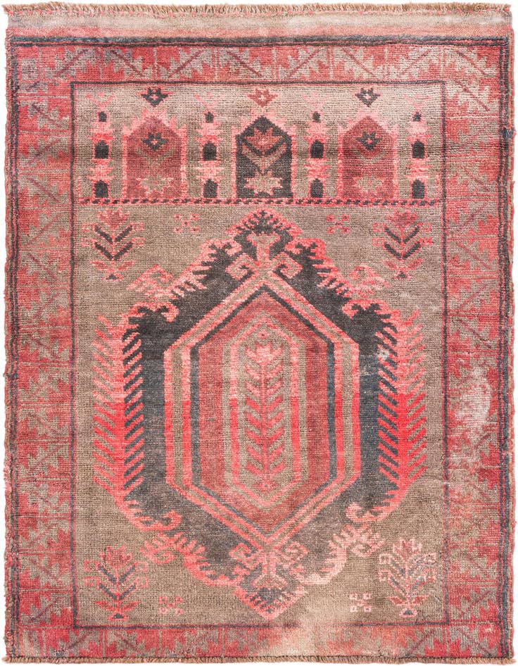 Detail image of 2' 10 x 4' 8 Hand Knotted Ultra Vintage Persian Wool Rug