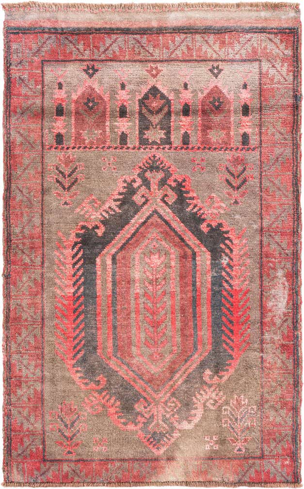 2' 10 x 4' 8 Hand Knotted Ultra Vintage Persian Wool Rug