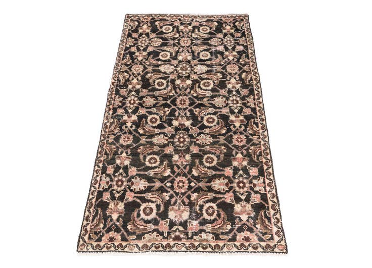 Detail image of 80cm x 145cm anudado a mano Ultra Vintage Alfombra Persa Lana