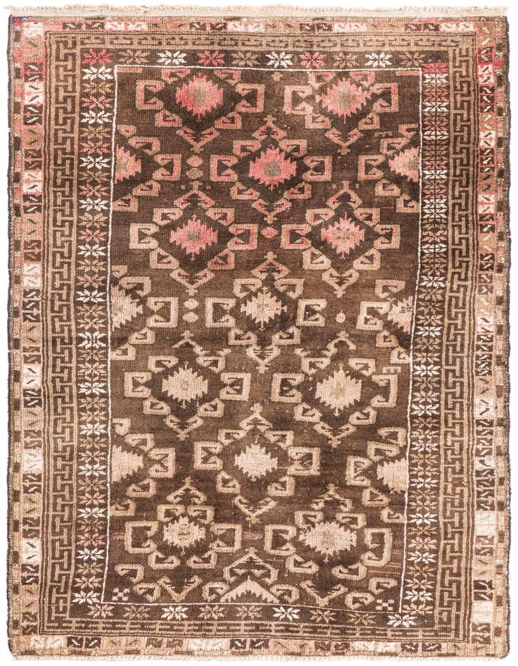 Detail image of 3' 4 x 6' 2 Hand Knotted Ultra Vintage Persian Wool Rug