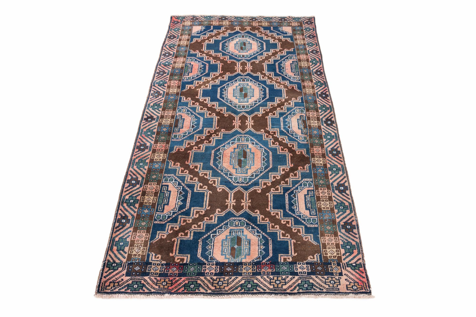 110cm x 205cm Hand Knotted Ultra Vintage Persian Wool Rug