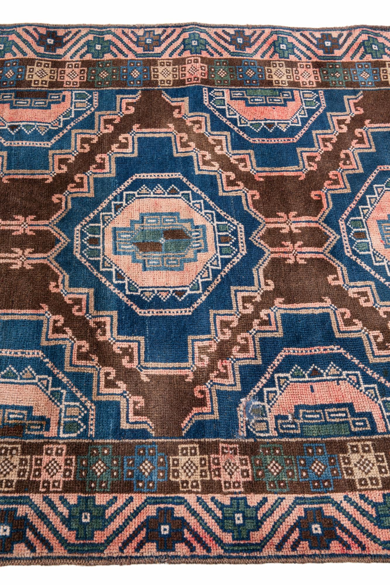 110cm x 205cm Hand Knotted Ultra Vintage Persian Wool Rug