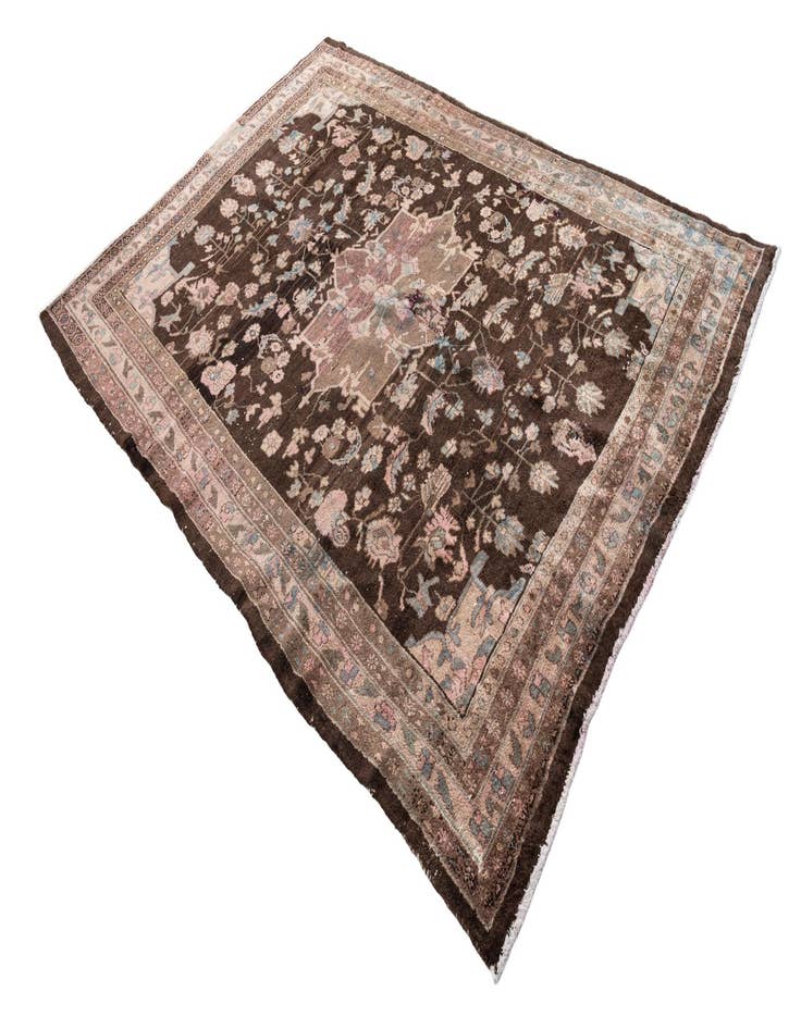 Detail image of 6' 8 x 9' 2  Hand Knotted Ultra Vintage Persian Wool Rug