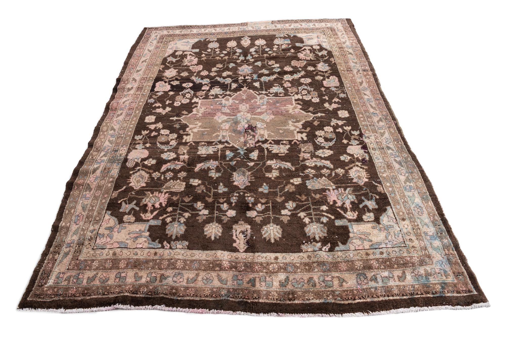 6' 8 x 9' 2 Hand Knotted Ultra Vintage Persian Wool Rug