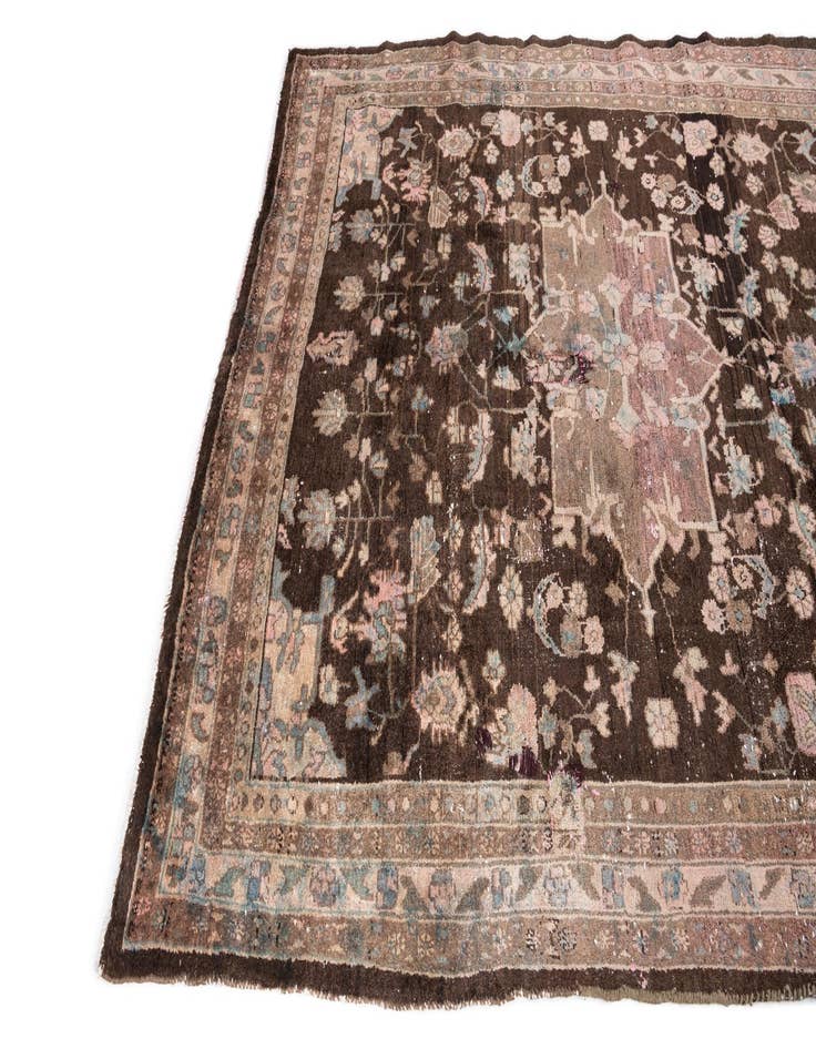 Detail image of 6' 8 x 9' 2  Hand Knotted Ultra Vintage Persian Wool Rug