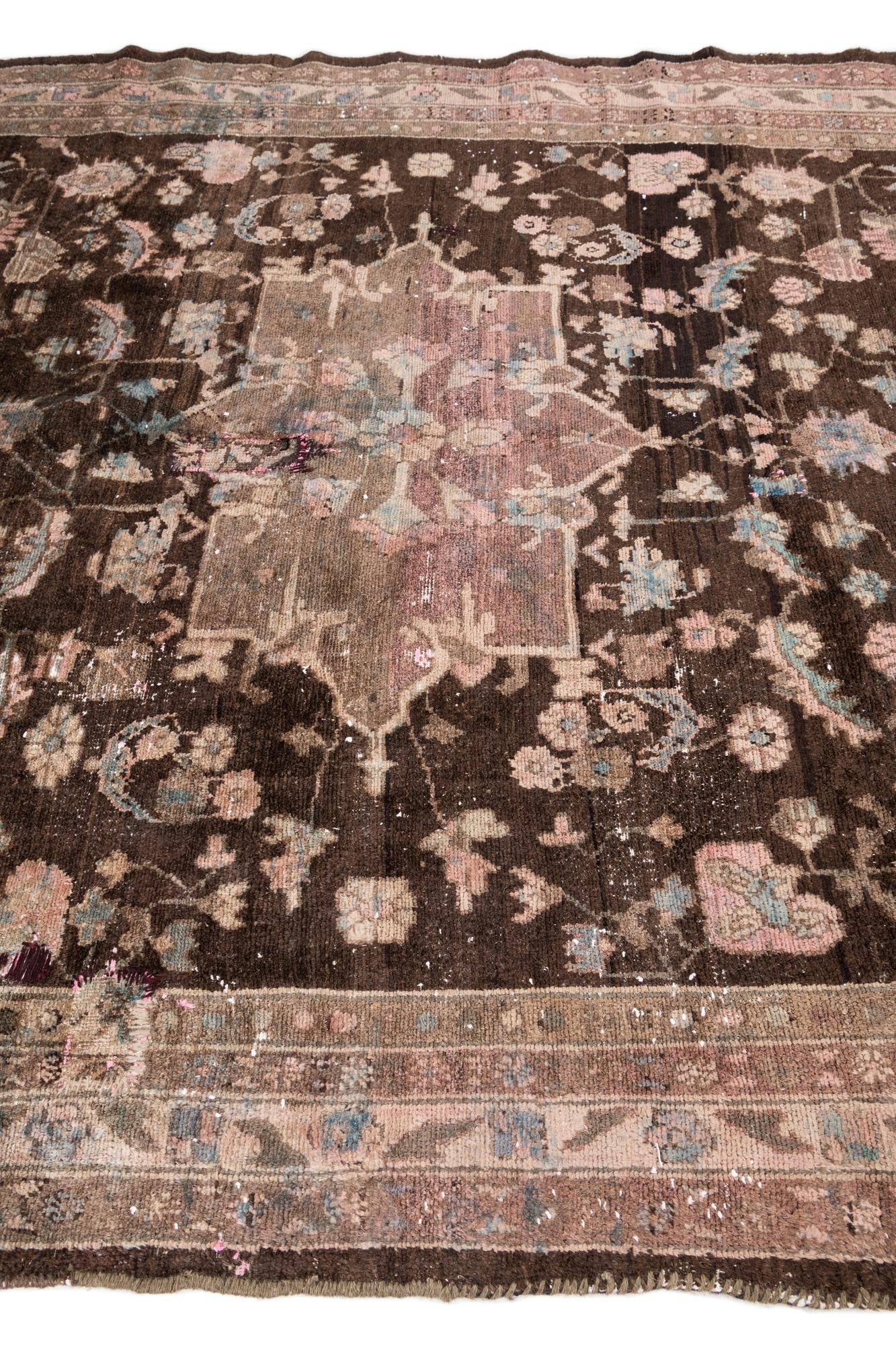 6' 8 x 9' 2 Hand Knotted Ultra Vintage Persian Wool Rug