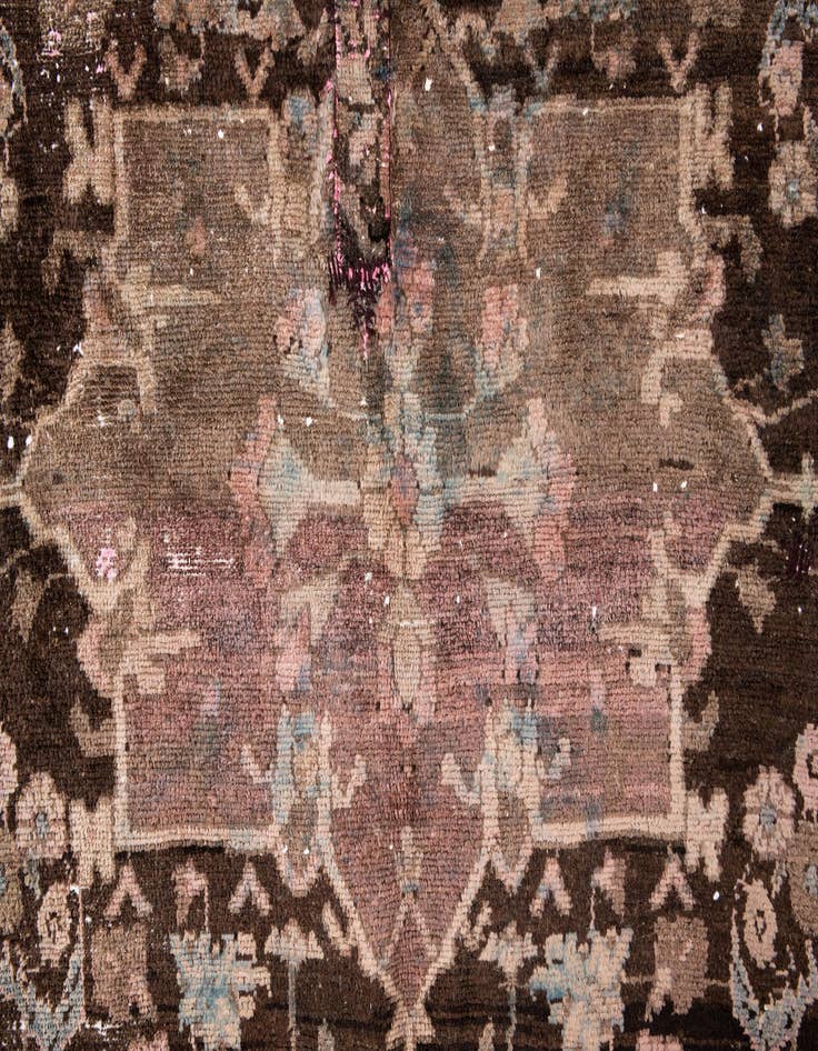 Detail image of 6' 8 x 9' 2  Hand Knotted Ultra Vintage Persian Wool Rug