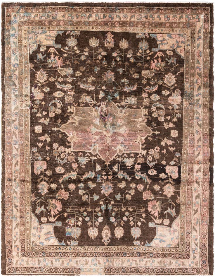 Detail image of 6' 8 x 9' 2 Hand Knotted Ultra Vintage Persian Wool Rug