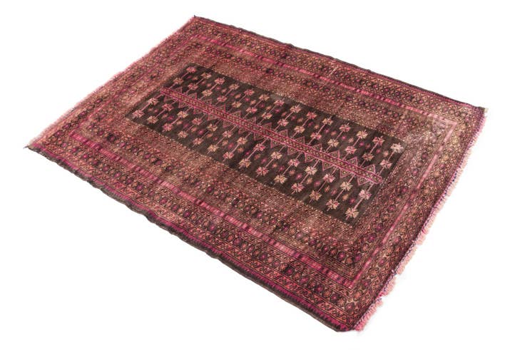 Detail image of 3' 3 x 4' 4 Hand Knotted Ultra Vintage Persian Wool Rug