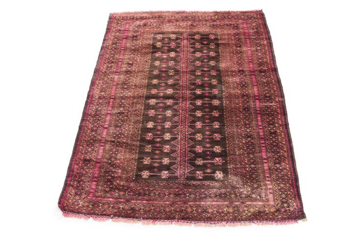 Detail image of 3' 3 x 4' 4 Hand Knotted Ultra Vintage Persian Wool Rug