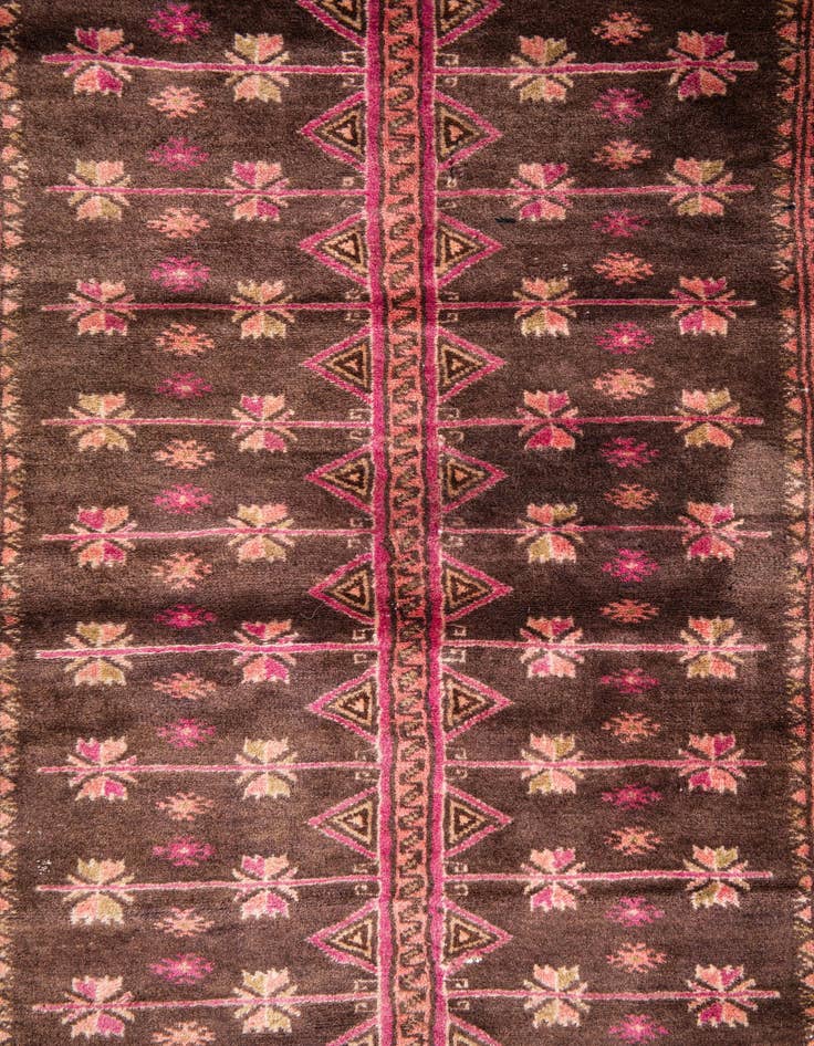 Detail image of 3' 3 x 4' 4  Hand Knotted Ultra Vintage Persian Wool Rug