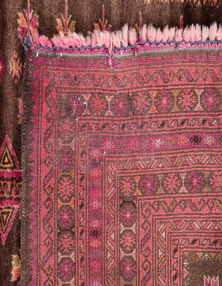 Detail image of 3' 3 x 4' 4  Hand Knotted Ultra Vintage Persian Wool Rug