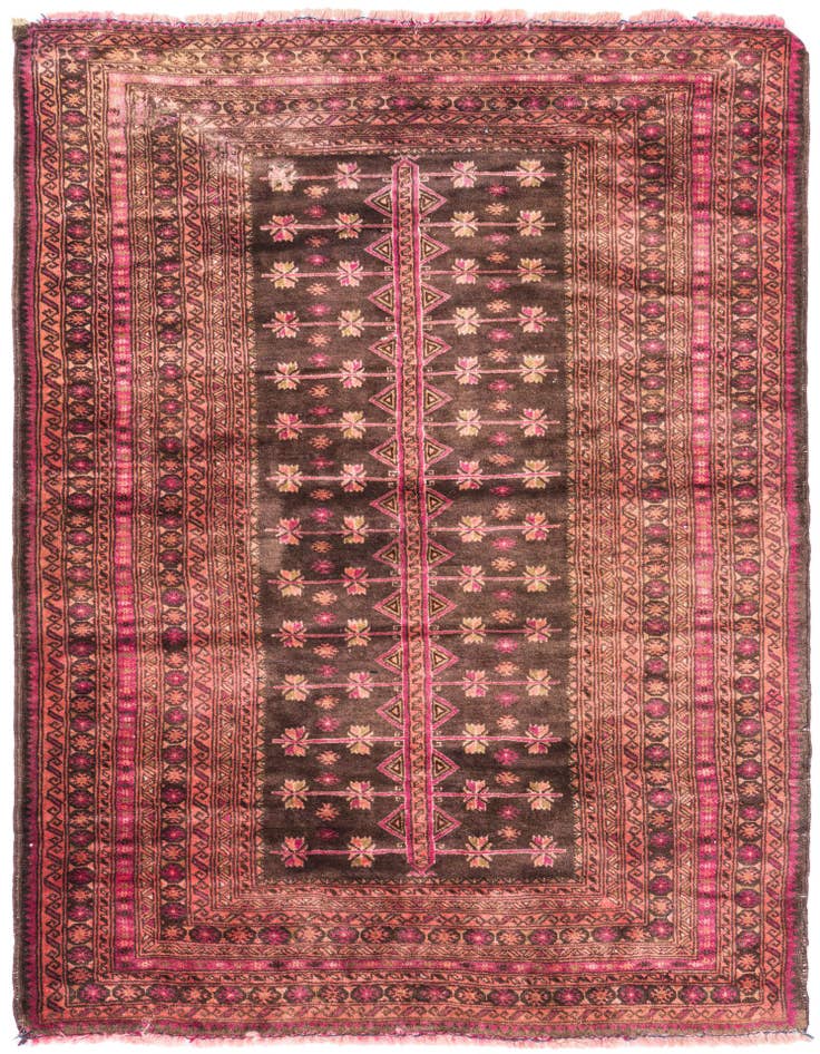 Detail image of 3' 3 x 4' 4 Hand Knotted Ultra Vintage Persian Wool Rug