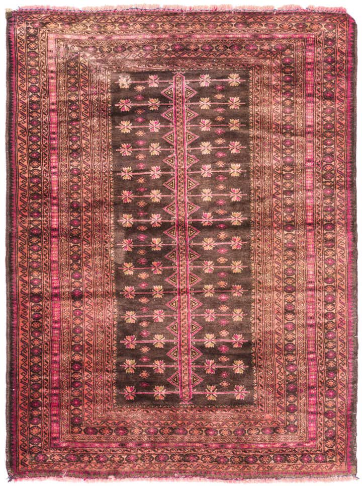 3' 3 x 4' 4 Hand Knotted Ultra Vintage Persian Wool Rug