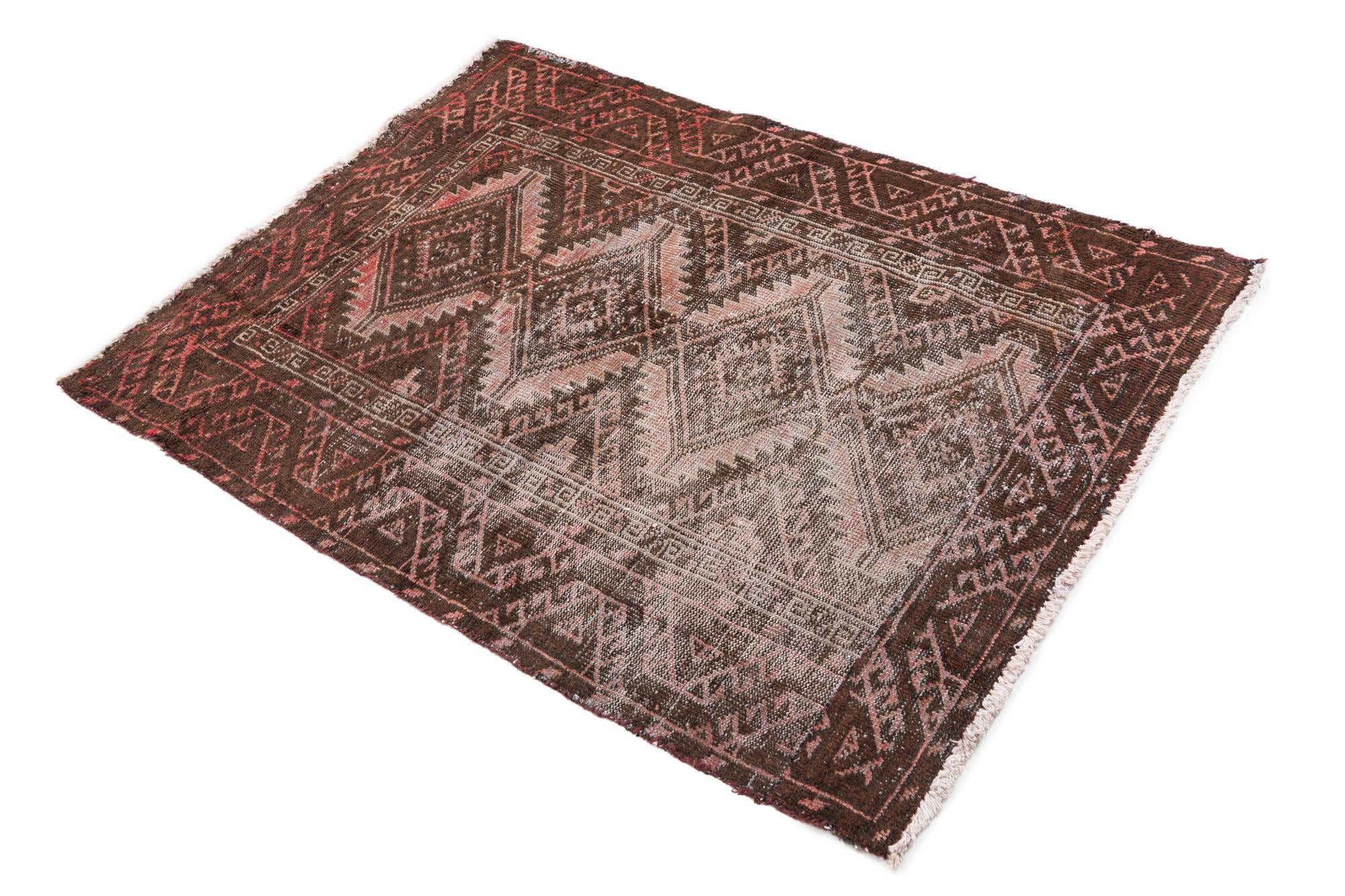 3' 3 x 4' 3 Hand Knotted Ultra Vintage Persian Wool Rug