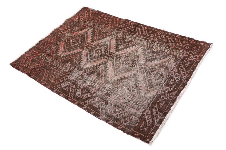 Detail image of 3' 3 x 4' 3 Hand Knotted Ultra Vintage Persian Wool Rug