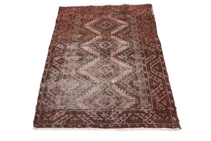 Detail image of 3' 3 x 4' 3 Hand Knotted Ultra Vintage Persian Wool Rug