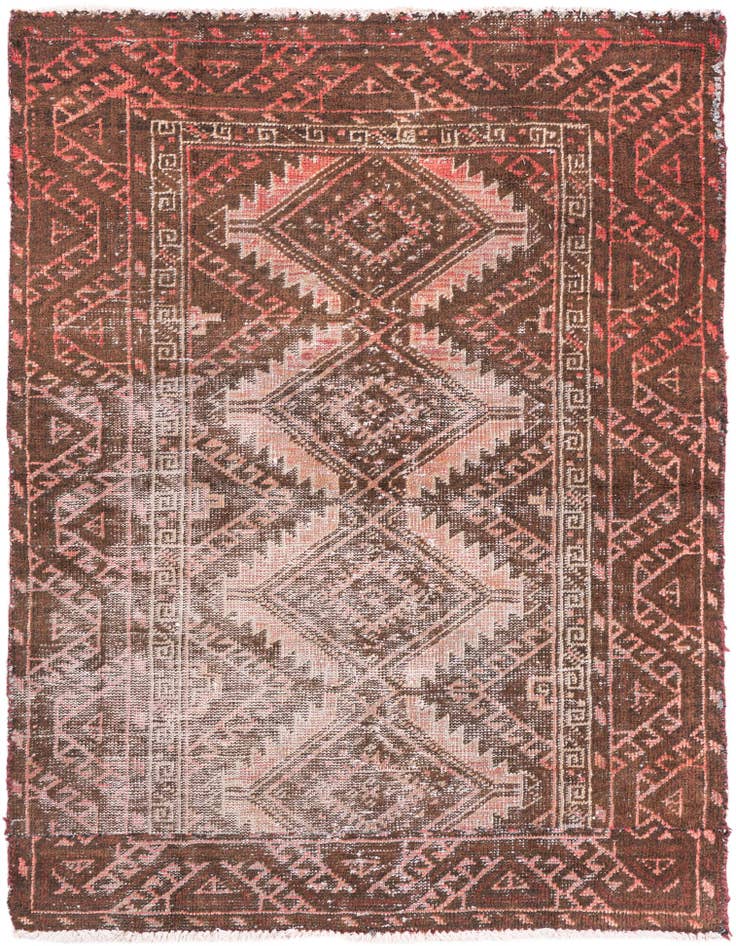 Detail image of 3' 3 x 4' 3 Hand Knotted Ultra Vintage Persian Wool Rug