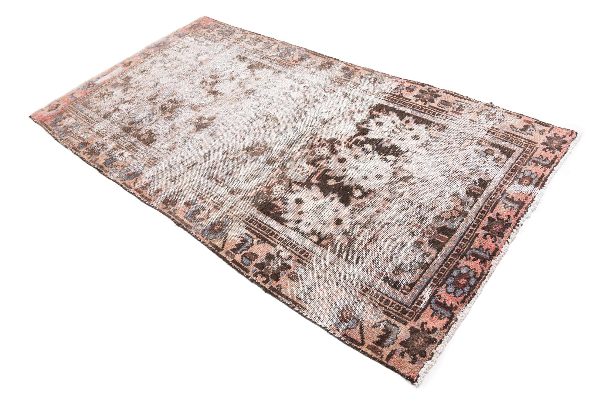4' x 7' 7 Hand Knotted Ultra Vintage Persian Wool Rug