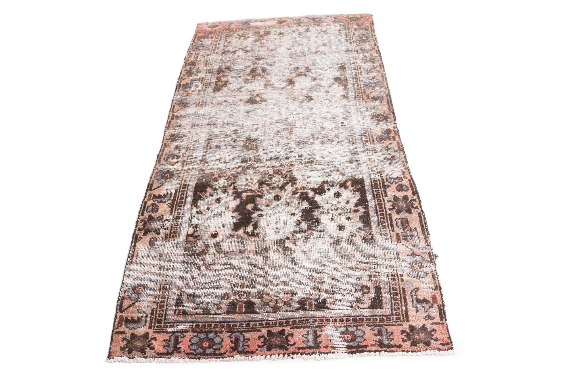 4' x 7' 7 Hand Knotted Ultra Vintage Persian Wool Rug