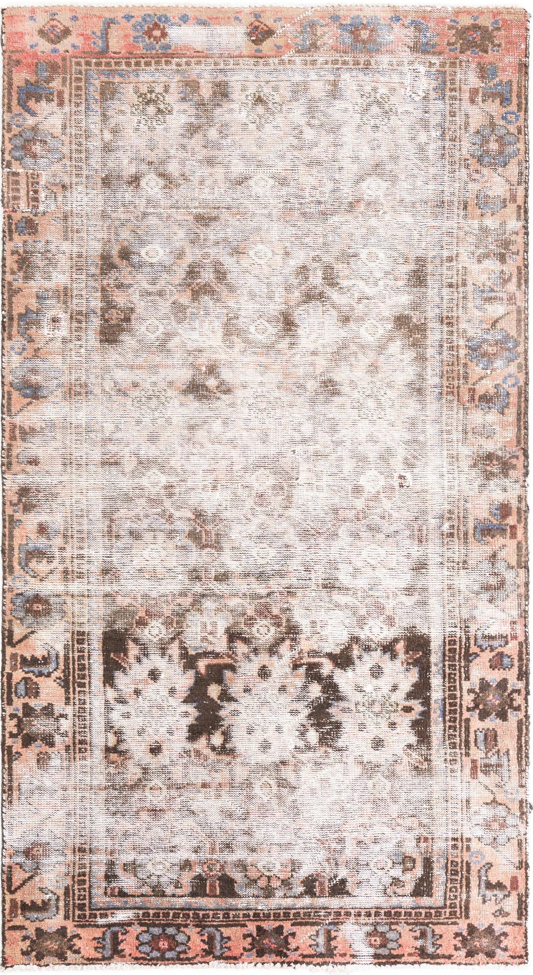 4' x 7' 7 Hand Knotted Ultra Vintage Persian Wool Rug