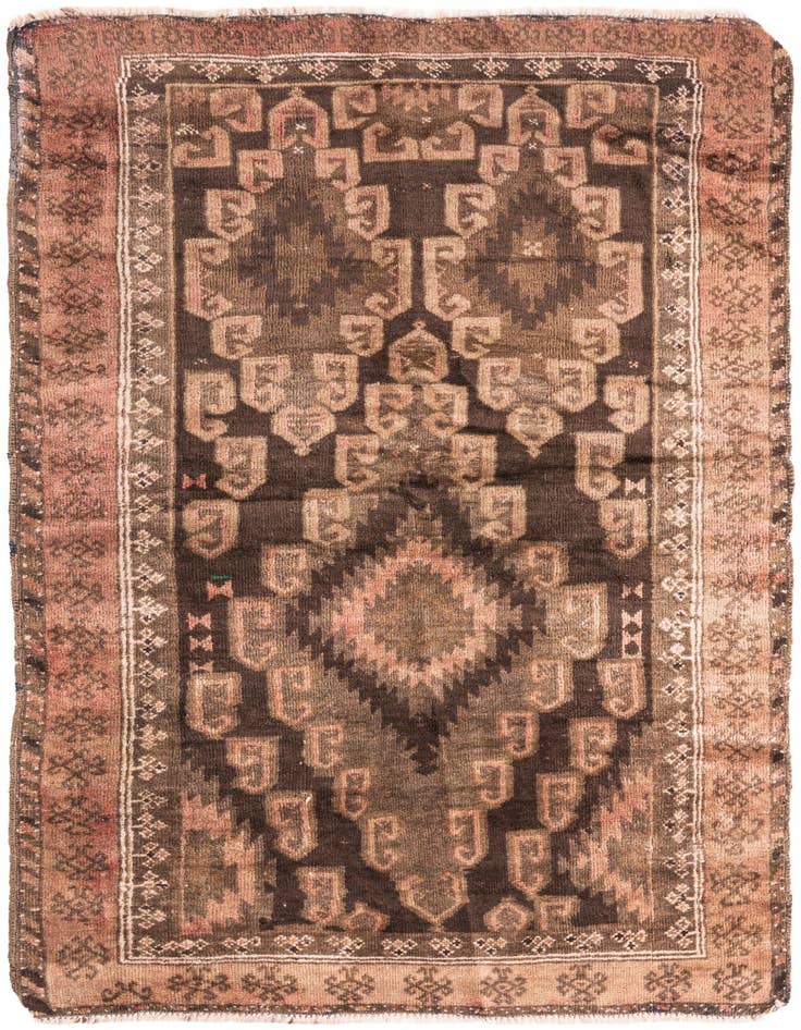 Detail image of 3' 3 x 5' 5 Hand Knotted Ultra Vintage Persian Wool Rug
