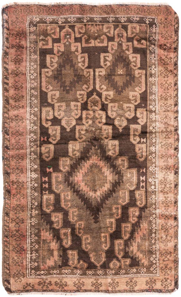 Detail image of 3' 3 x 5' 5 Hand Knotted Ultra Vintage Persian Wool Rug