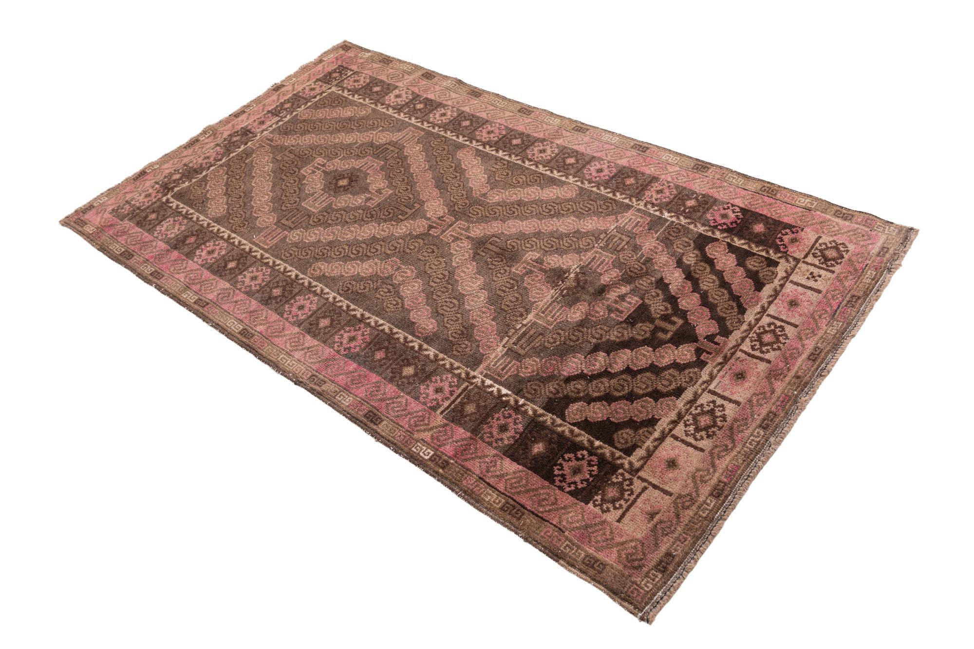 3' 5 x 6' 1 Hand Knotted Ultra Vintage Persian Wool Rug
